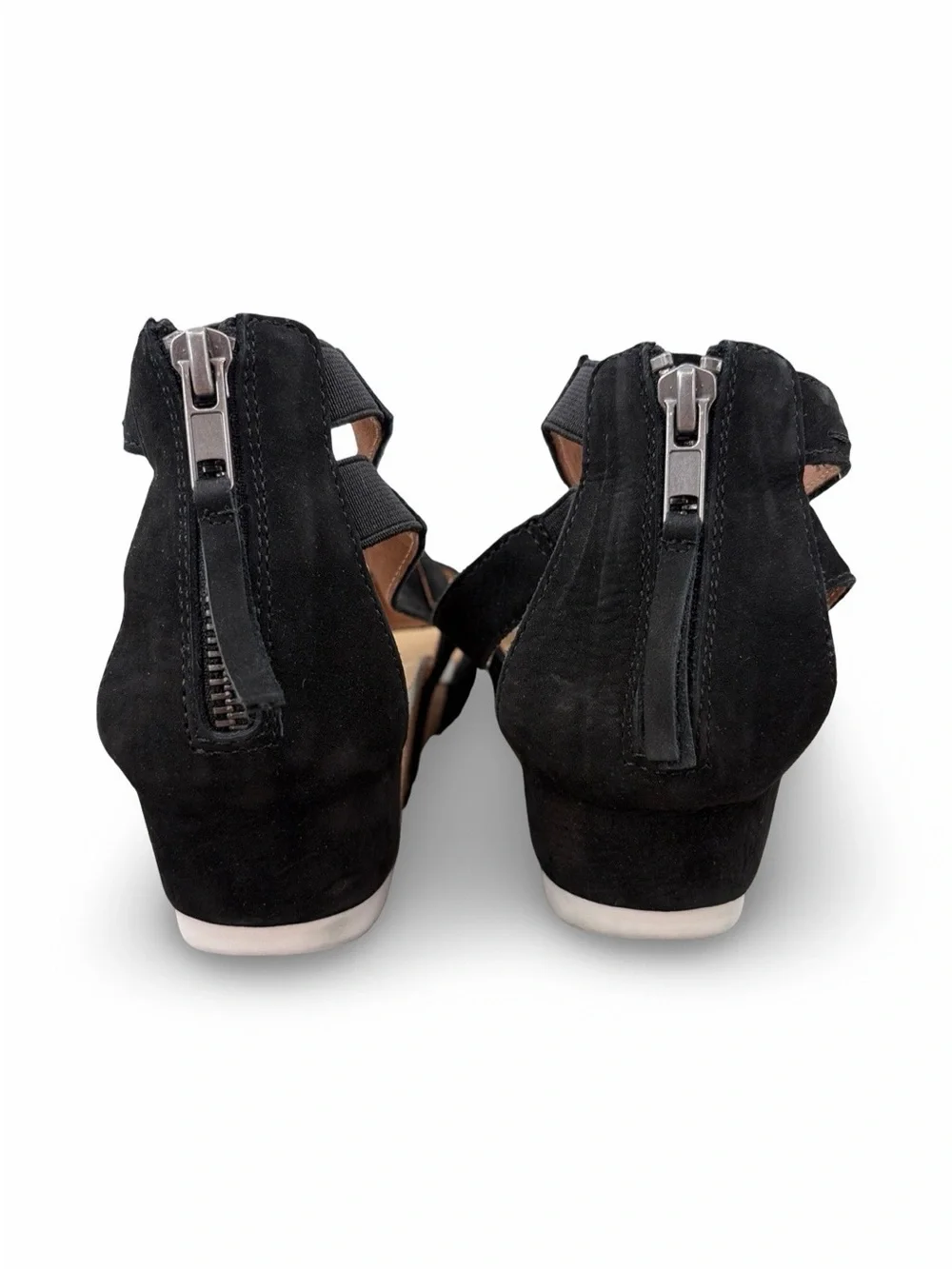 Josef Seibel Black Strappy Cork Wedge Sandals Quinn Soft Nubuck  Size 37 (6-6.5)